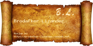 Brodafker Lizander névjegykártya